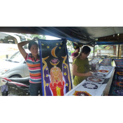 Tapiz Batik Buda Índigo