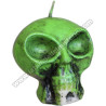 Calavera verde. Vela de Halloween