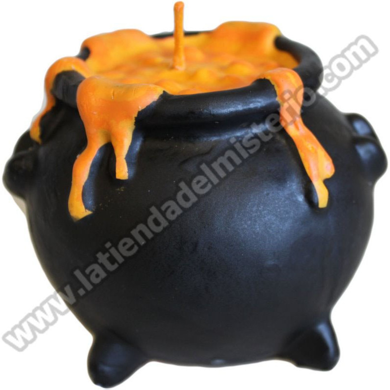 Caldero de bruja. Vela de Halloween
