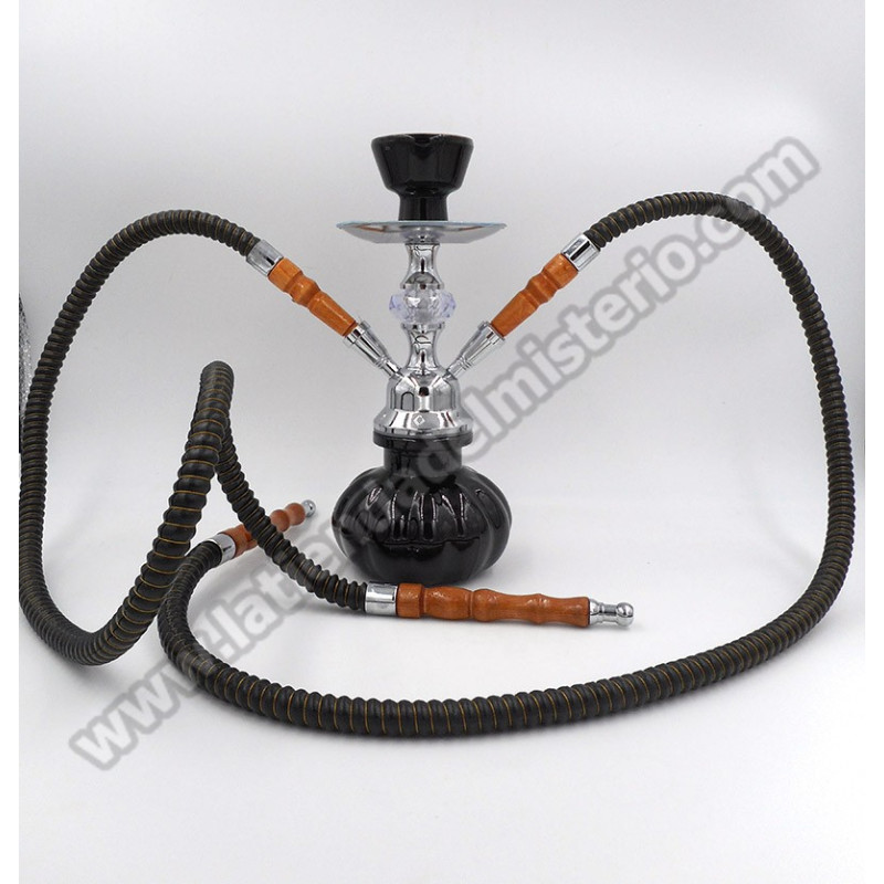 Cachimba Yamir negra 2 mangueras