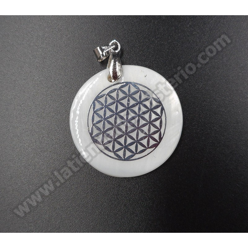 Flor de la vida nácar. Colgante