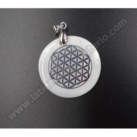 Flor de la vida nácar. Colgante