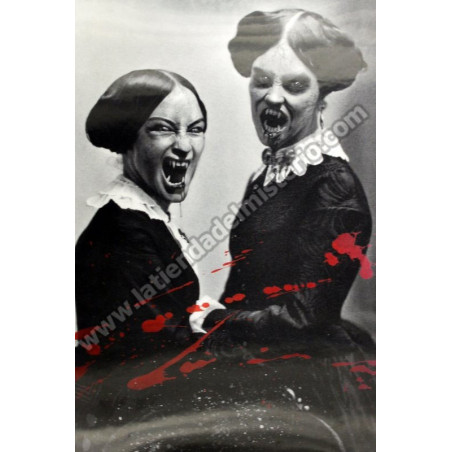 Hermanas siniestras. Lámina gótica 3D grande