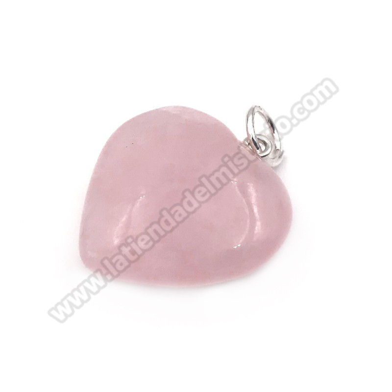 Colgante Corazón de cuarzo rosa