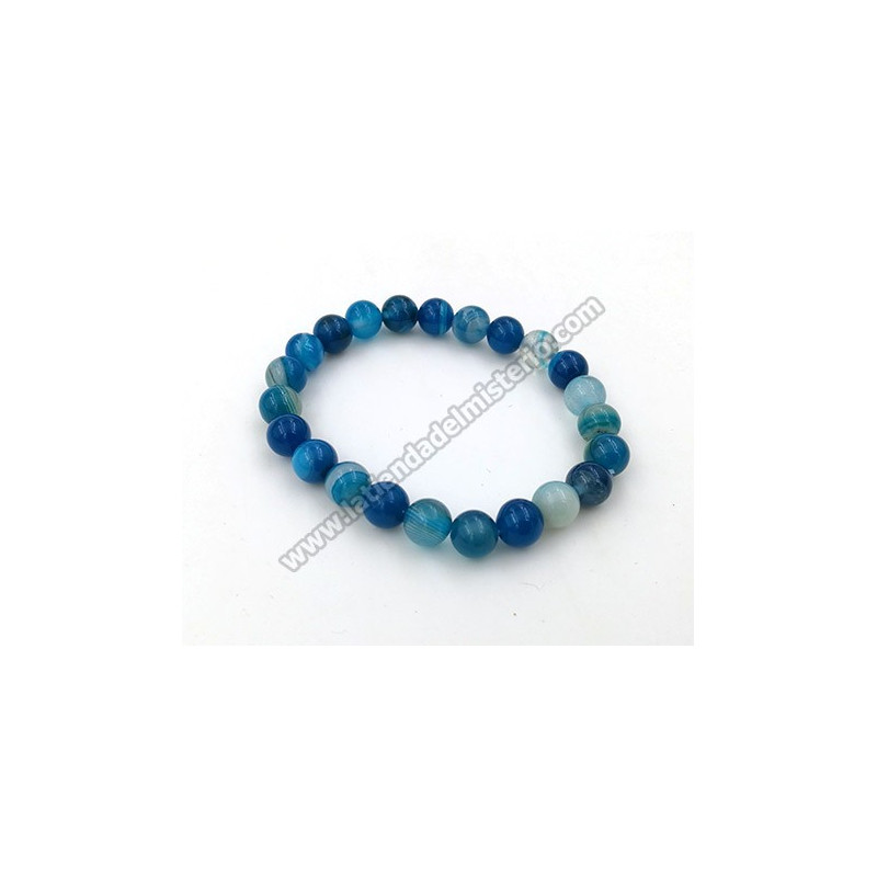 Pulsera de ágata azul 8 mm