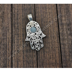 Mano de Fátima aguamarina