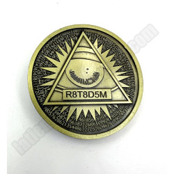 Moneda X color oro envejecido