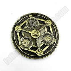 Moneda X color oro envejecido