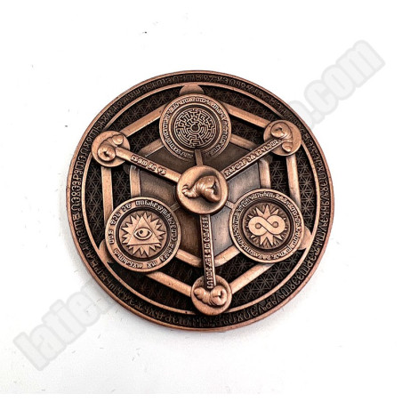 Moneda X color cobre antiguo