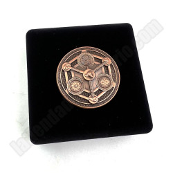 Moneda X color cobre antiguo