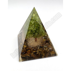 Orgonita Árbol ojo de tigre y olivino