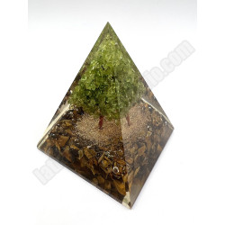Orgonita Árbol ojo de tigre y olivino