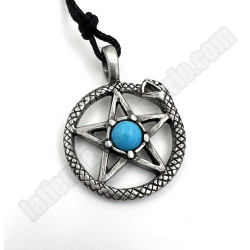Pentagrama Serpiente con piedra azul