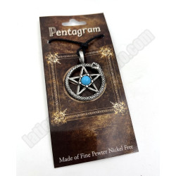 Pentagrama Serpiente con piedra azul