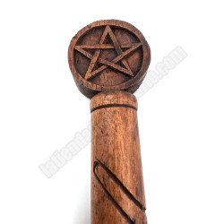 Varita Mágica con Pentagrama y Hiedra