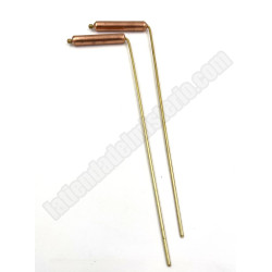 Varas de zahorí con mango de cobre