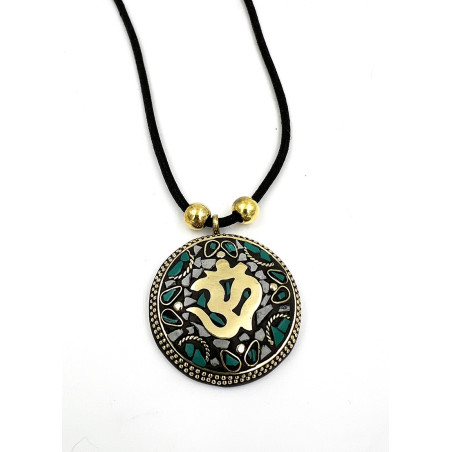 Colgante OM malaquita y labradorita
