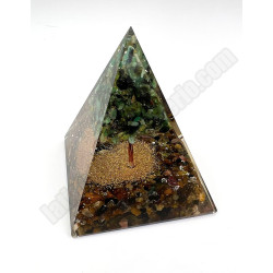 Orgonita Árbol turmalina multicolor y esmeralda