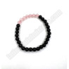 Pulsera de obsidiana con Cuarzo rosa