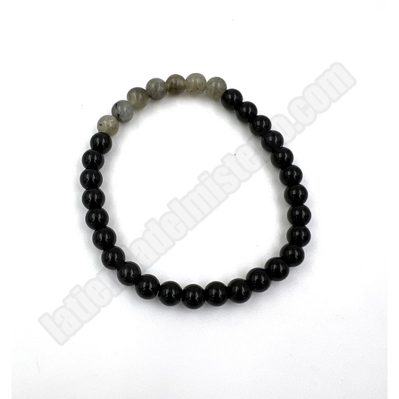 Pulsera de obsidiana con Labradorita