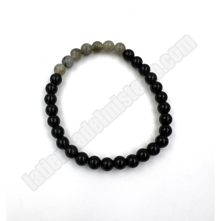 Pulsera de obsidiana con Labradorita