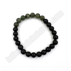 Pulsera de obsidiana con Jade canadiense