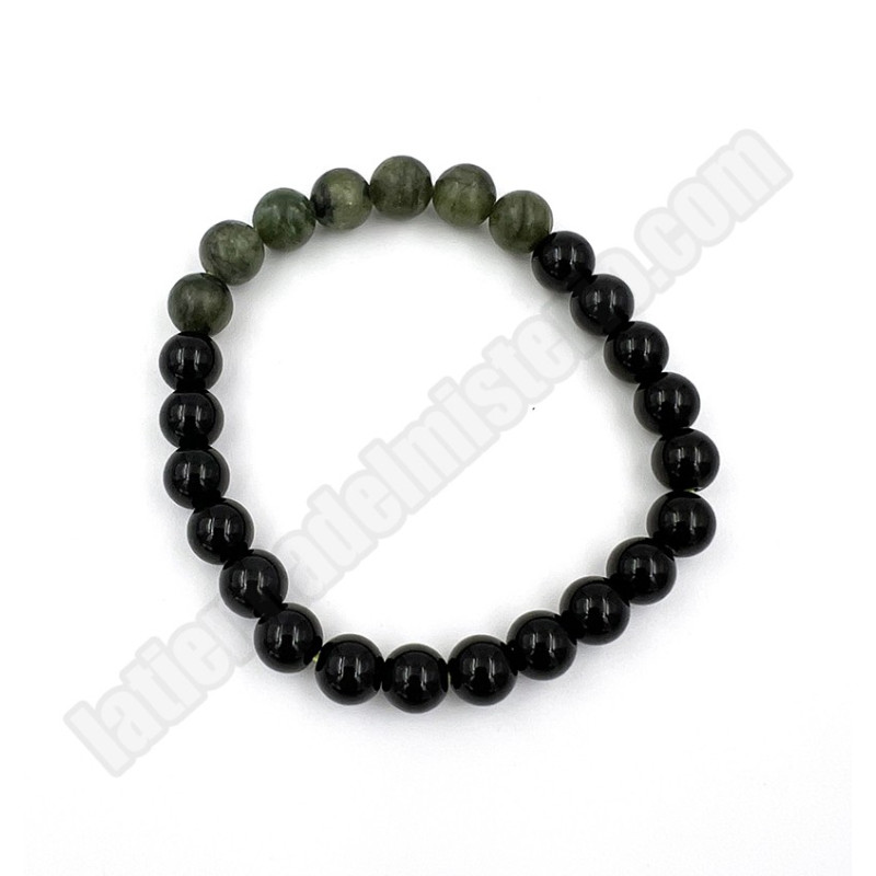 Pulsera de obsidiana con Jade canadiense