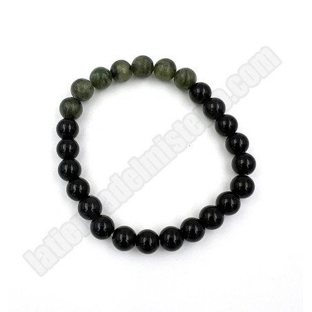 Pulsera de obsidiana con Jade canadiense