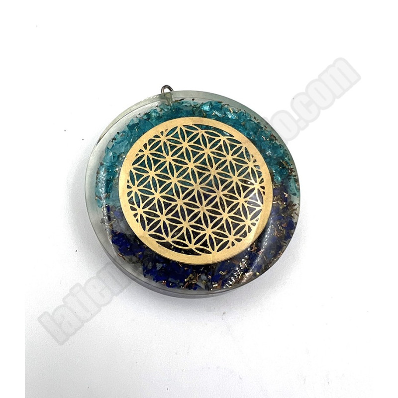 Orgonita Flor de la Vida Amatista y Topacio