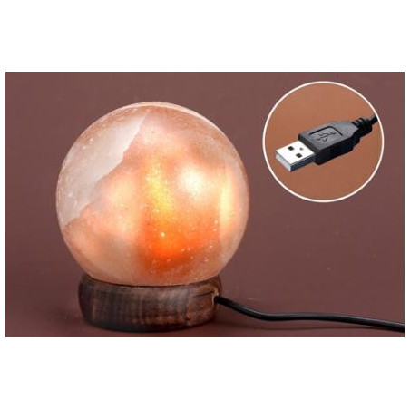Lámpara de sal esfera con USB